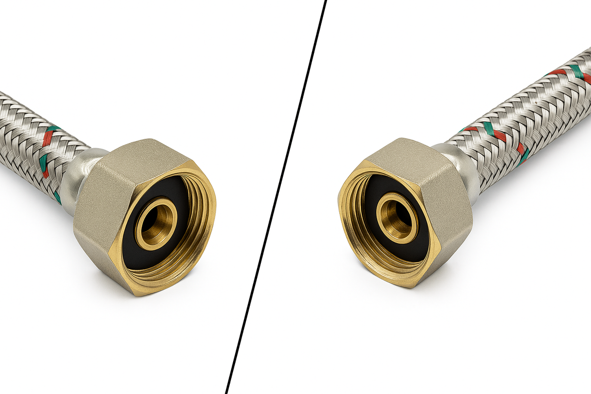 FLESSIBILE IN ACCIAIO INOX FEMMINA FEMMINA 1/2 Pollice DN10 MADE in ITALY