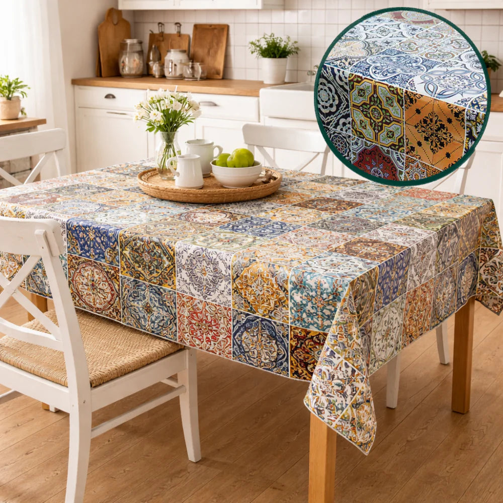 Tovagliato Joy 209 Mosaico – Tovaglia PVC Impermeabile Antimacchia Patchwork Maiolica 140 cm