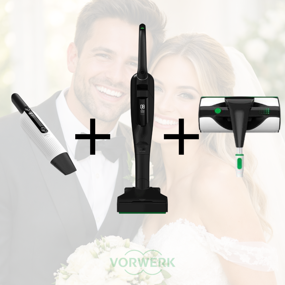 OFFERTA SPOSI BLACK EDITION – Folletto VK7 Nero Con eb 7 Multifunzione + Lavavetro + Aspirabriciole | EDIZIONE LIMITATA