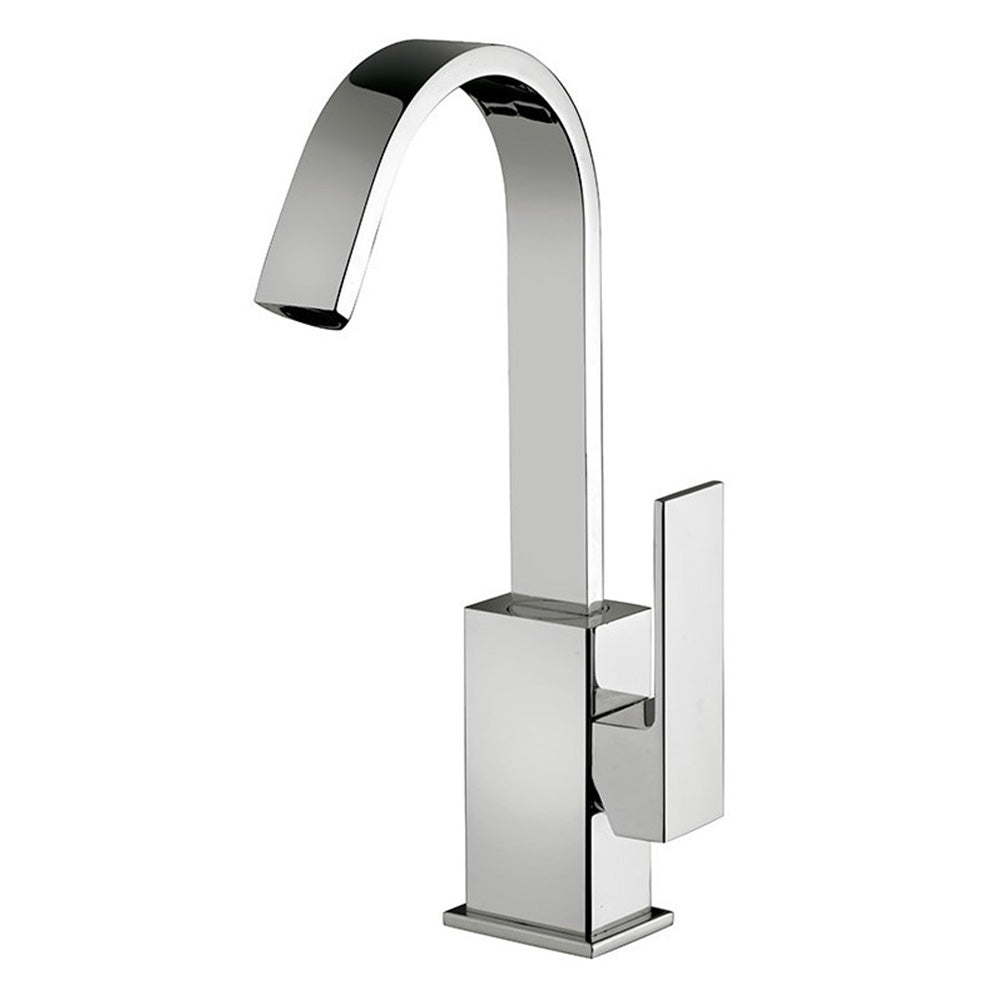 Monocomando lavabo serie elle con canna orientabile piatta paffoni