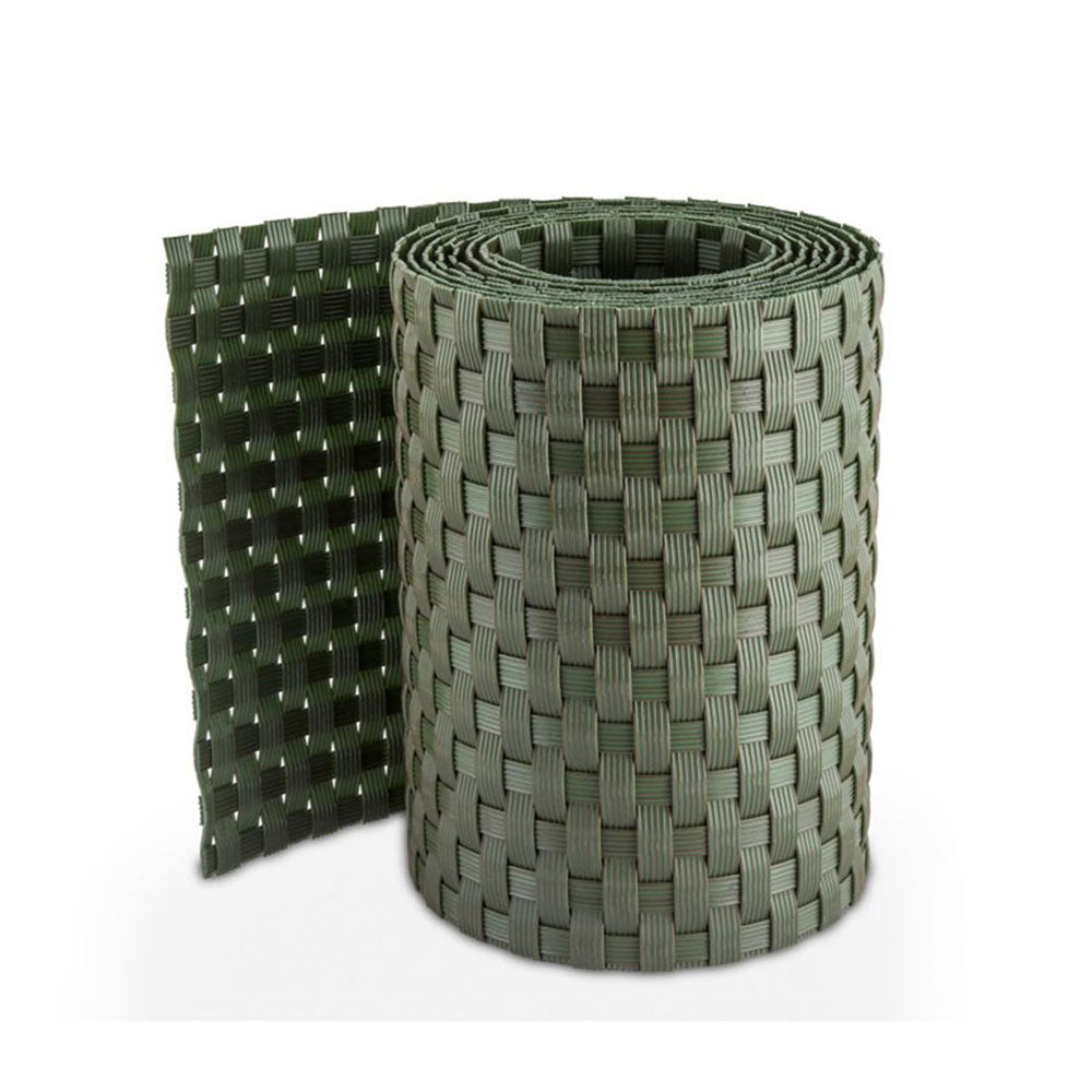 Rotolo frangivista in polyrattan per recinzione esterna 255 cm x 19 cm Verde - strisce resistenti alle intemperie per recinzioni, balconi e terrazze - facili da installare