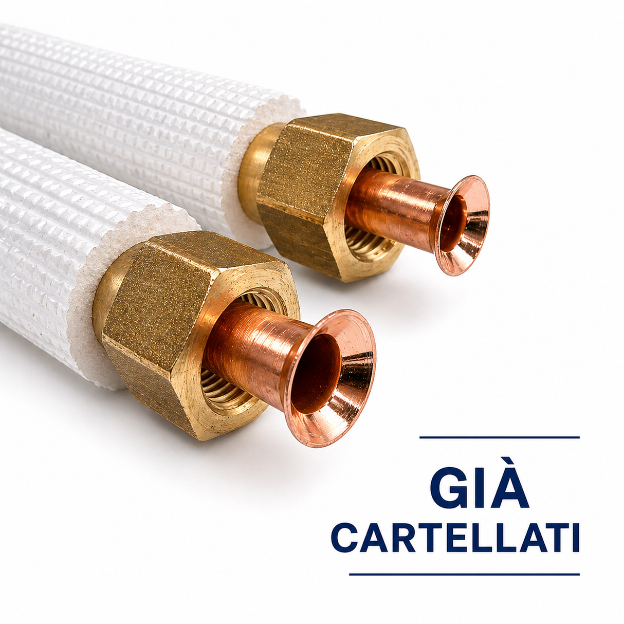 Kit tubi rame climatizzatore già cartellati 1/4 + 3/8 pronti per installazione