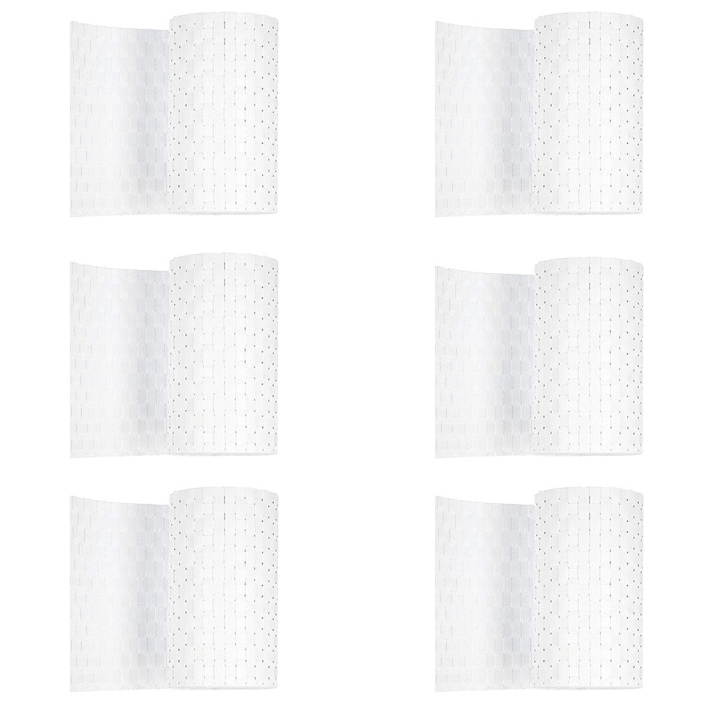 Recinzione Giardino, Kit 6 Pezzi Strisce Frangivista in PE in Rattan, Protezione per Gli Sguardi Indiscreti,Polyrattan Pannelli per Recinzioni,Rotolo 255 cm x 19 cm Bianco
