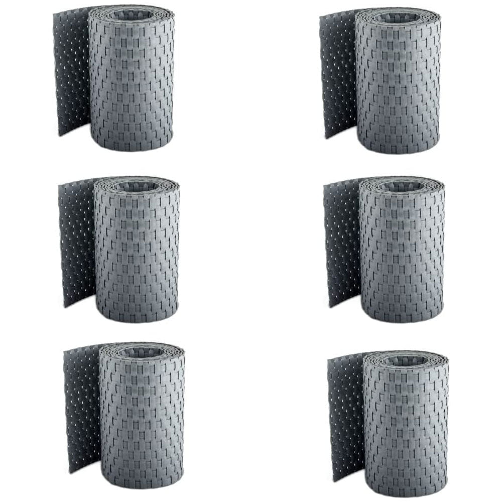 KIT 6 PEZZI Recinzione Giardino, Strisce Frangivista in PE in Rattan, Protezione per Gli Sguardi Indiscreti,Polyrattan Pannelli per Recinzioni,Rotolo 255 cm x 19 cm Grigio chiaro Cozzolinobrico