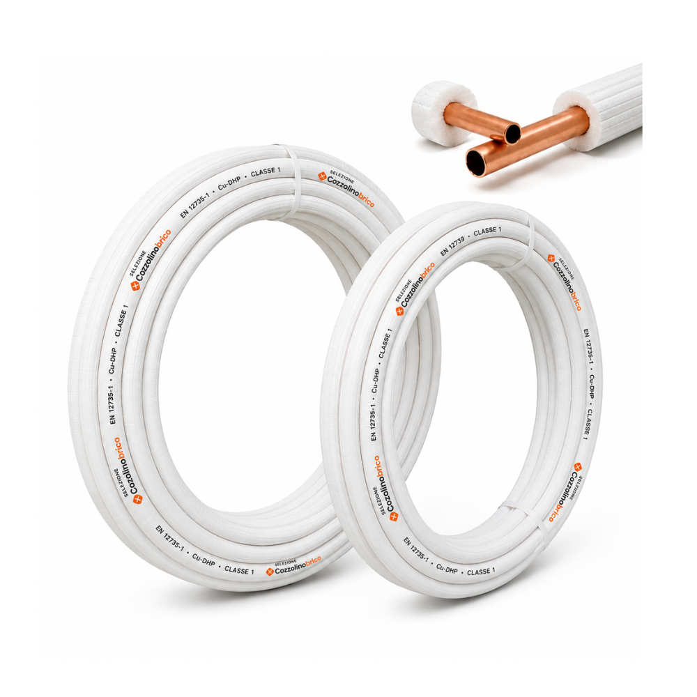 Kit tubi rame climatizzatore coppia 1/4 e 3/8 (varie lunghezze da 10 a 100 metri)