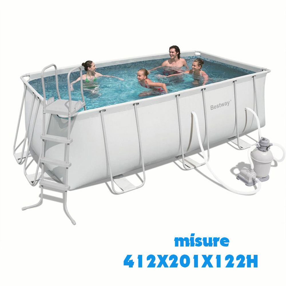 Piscina Fuoriterra Con Pompa E Scala Bestway 412X201X122H 56456 Bestway