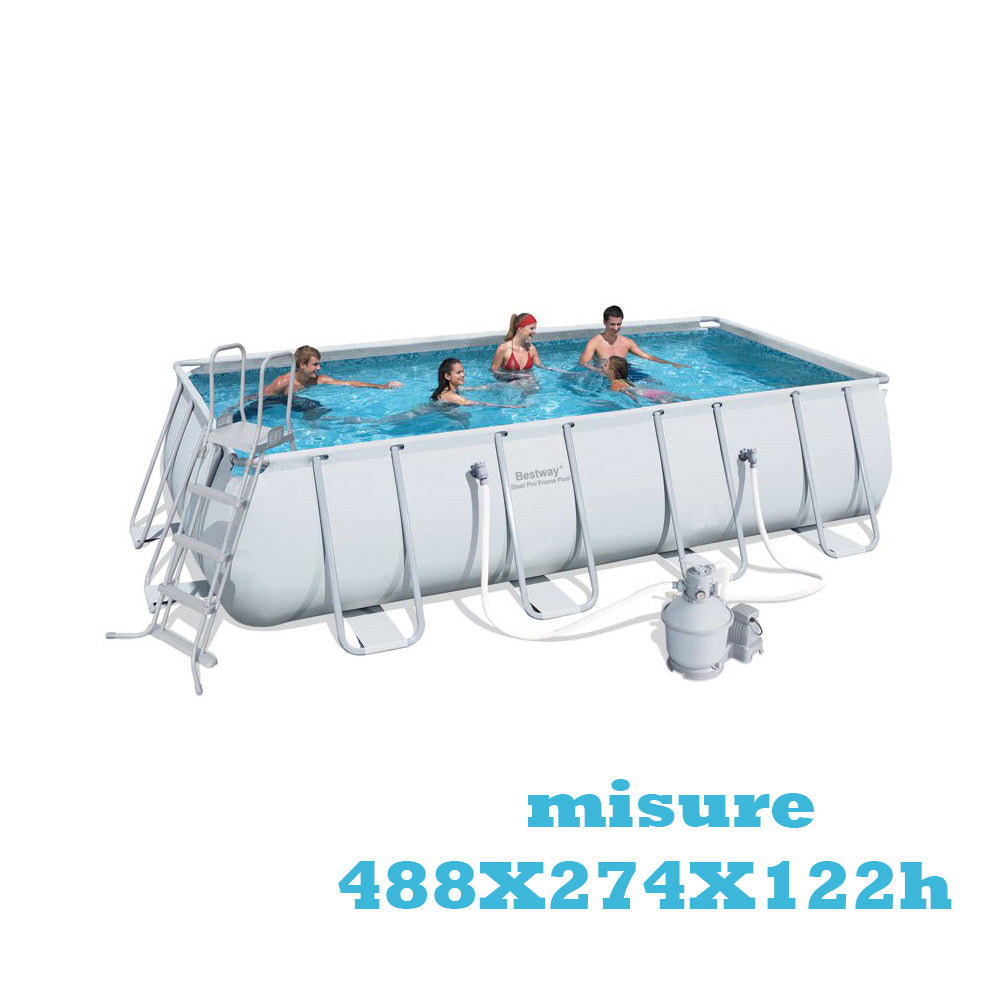 Piscina fuori terra Bestway Con Telaio Completa 488X274X122H 56481 Bestway