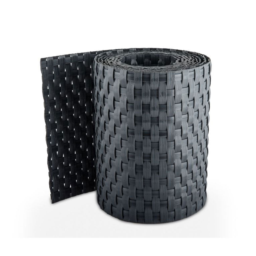 Recinzione Giardino, Strisce Frangivista in PE in Rattan, Protezione per Gli Sguardi Indiscreti, Polyrattan Pannelli per Recinzioni, (Rotolo 255 cm x 19 cm Grigio)