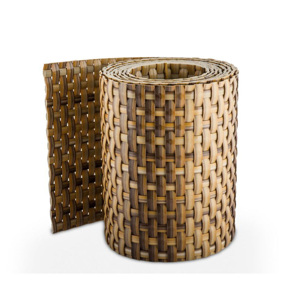 Recinzione Giardino, Strisce Frangivista in PE in Rattan, Protezione per Gli Sguardi Indiscreti, Polyrattan Pannelli per Recinzioni, (Rotolo 255 cm x 19 cm Color Paglia)