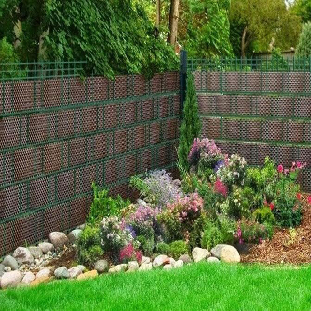 KIT 6 PEZZI Recinzione Giardino, Strisce Frangivista in PE in Rattan, Protezione per Gli Sguardi Indiscreti,Polyrattan Pannelli per Recinzioni,Rotolo 255 cm x 19 cm Marrone