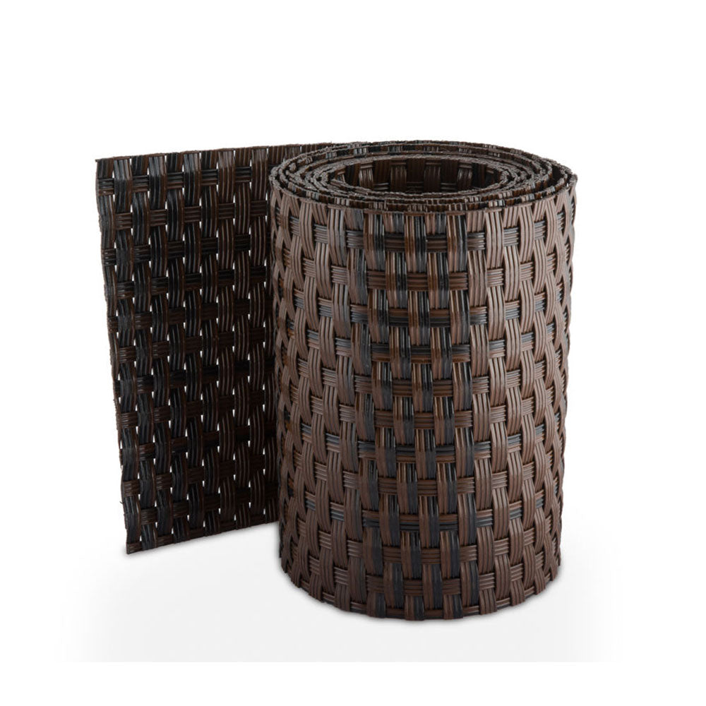Recinzione Giardino, Strisce Frangivista in PE in Rattan, Protezione per Gli Sguardi Indiscreti, Polyrattan Pannelli per Recinzioni, (Rotolo 255 cm x 19 cm Marrone Mix)