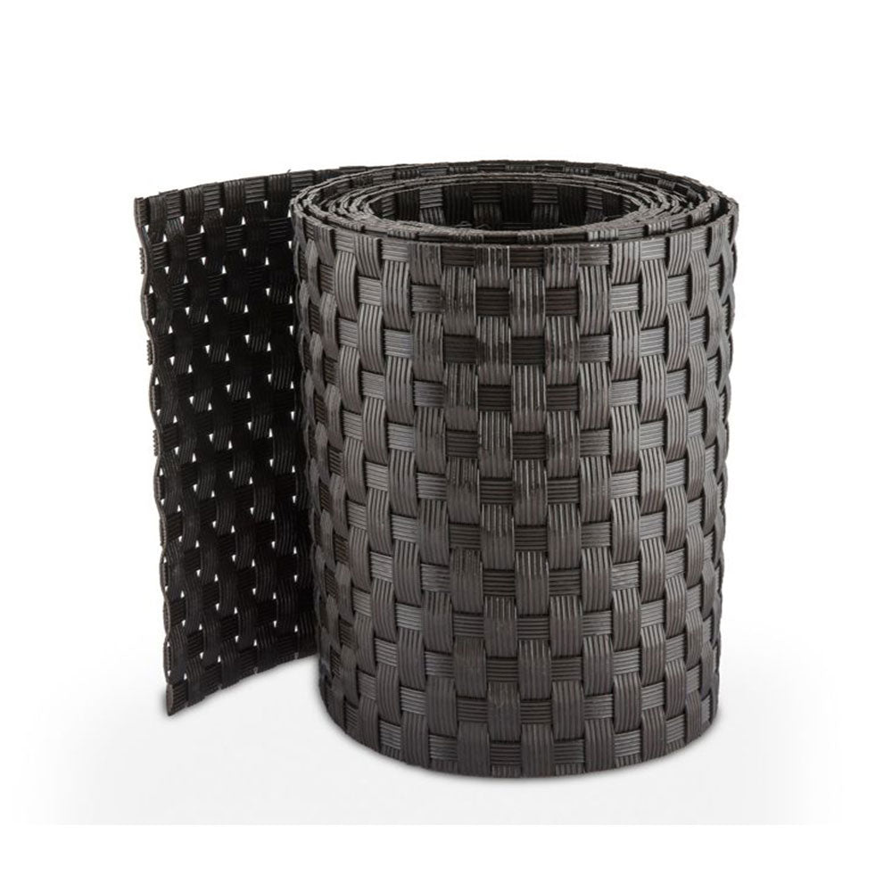 Recinzione Giardino, Strisce Frangivista in PE in Rattan, Protezione per Gli Sguardi Indiscreti, Polyrattan Pannelli per Recinzioni, (Rotolo 255 cm x 19 cm Marrone Scuro)