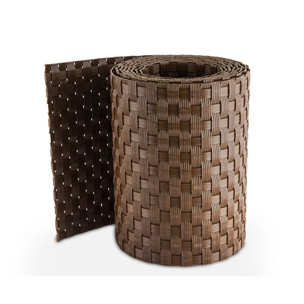 Recinzione Giardino, Strisce Frangivista in PE in Rattan, Protezione per Gli Sguardi Indiscreti, Polyrattan Pannelli per Recinzioni, (Rotolo 255 cm x 19 cm Marrone) Cozzolinobrico