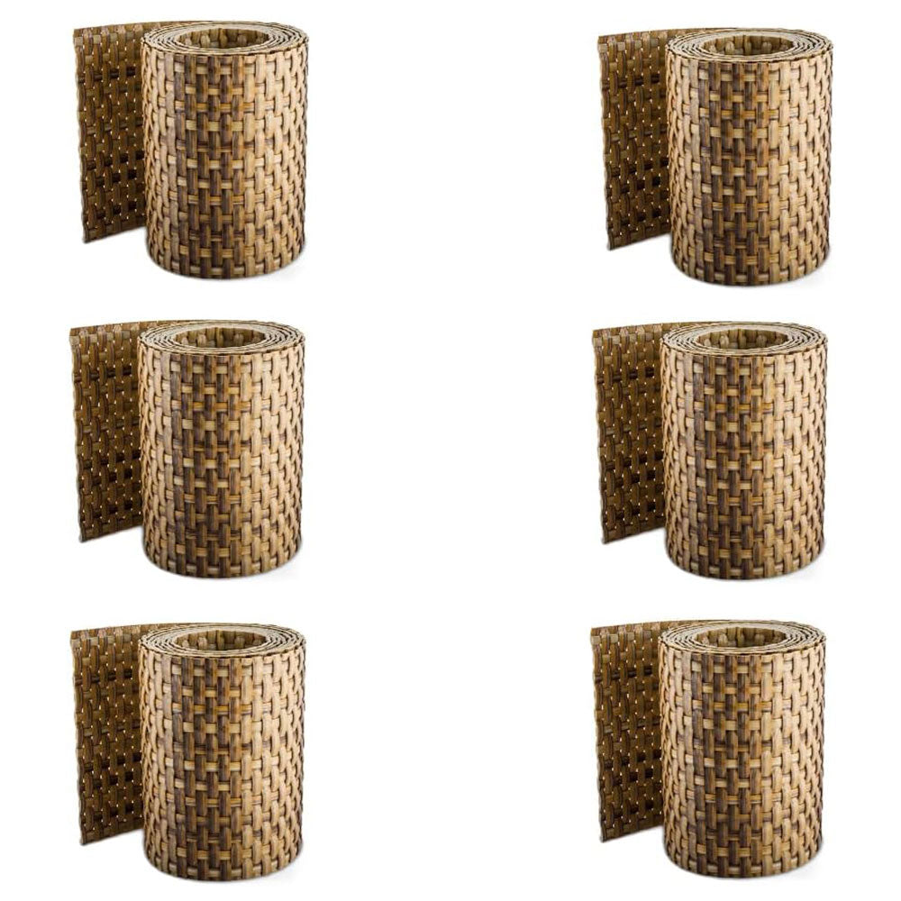 Recinzione Giardino, KIT 6 PEZZI Strisce Frangivista in PE in Rattan, Protezione per Gli Sguardi Indiscreti,Polyrattan Pannelli per Recinzioni,Rotolo 255 cm x 19 cm Cozzolinobrico