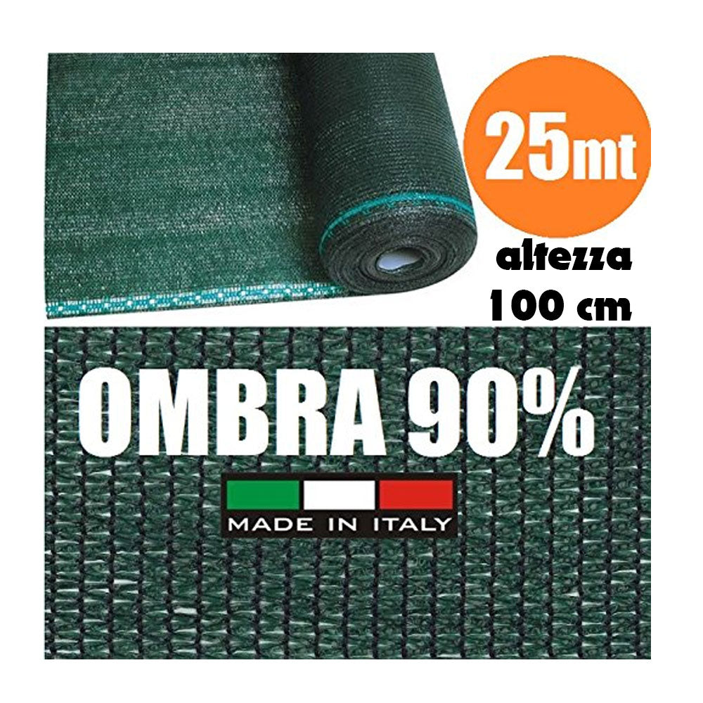 Rete ombreggiante frangivista verde rotolo 25 mt h 100 cm Cozzolino Brico