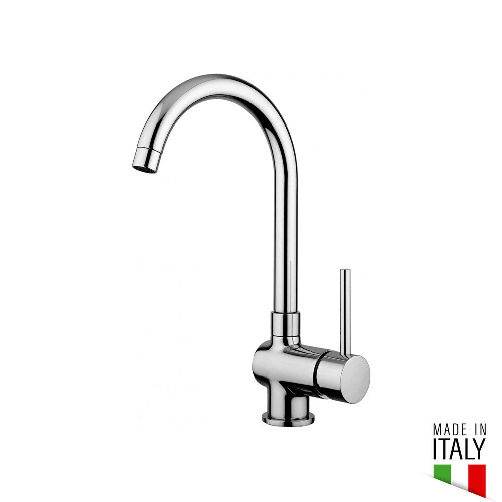 Rubinetto miscelatore Paffoni monocomando per lavello con canna alta orientabile cromato made in italy serie stick SK180CR