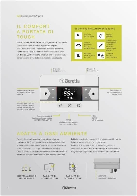 Caldaia a Condensazione Beretta BLR 25 gpl / metano Gas natura+Kit scarico fumi