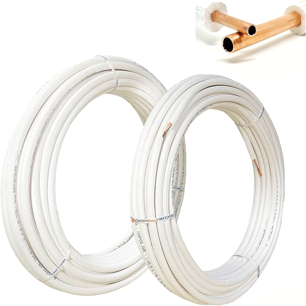 Kit tubi rame per climatizzatore coppia 50 mt da 1/4 e 50 mt da 3/8 totale 100 mt Spessore 1mm