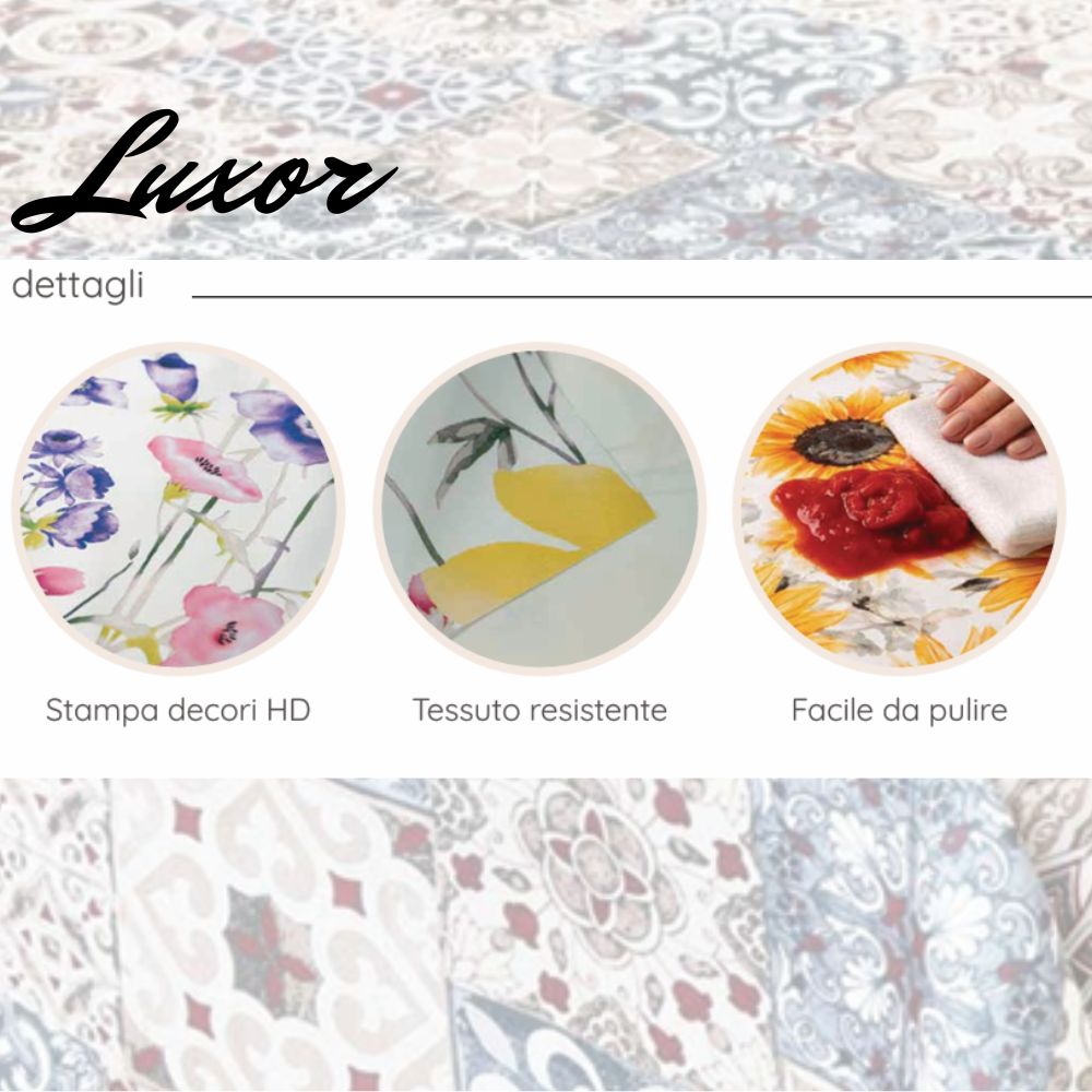 Tovagliato Luxor 177 Mosaico – Tovaglia Cerata PVC Impermeabile Antimacchia 140 cm