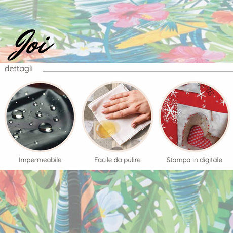 Tovagliato Joy 525 Tropicale – Tovaglia PVC Impermeabile Antimacchia Fiori Ibisco 140 cm
