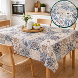 Tovagliato Dora 024 Maiolica Vintage – Tovaglia Antimacchia Patchwork Grigio Blu Bordeaux 140 cm