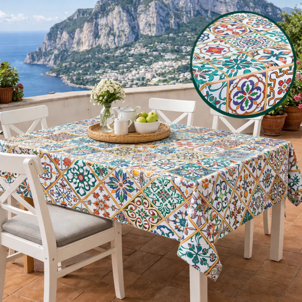 Tovagliato Joy 244 Maiolica Siciliana – Tovaglia PVC Impermeabile Antimacchia 140 cm