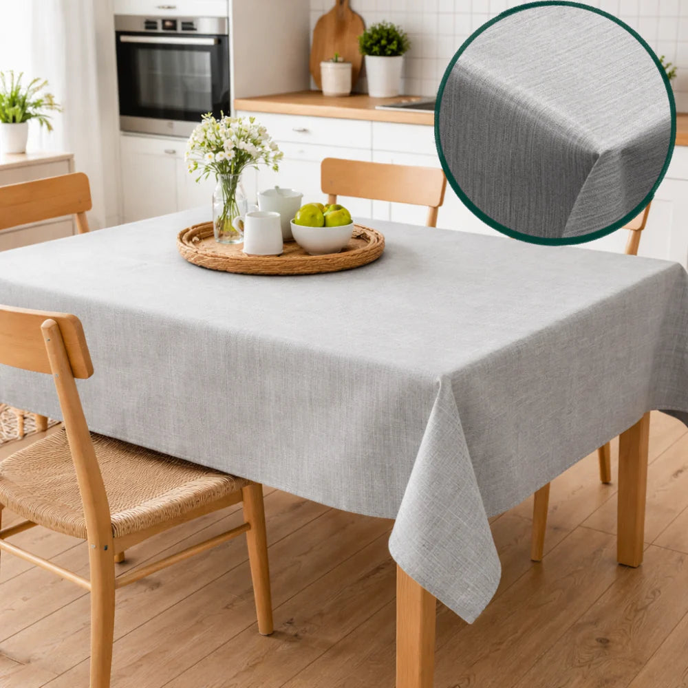 Tovagliato Joy 457 Effetto Lino Grigio – Tovaglia PVC Impermeabile Antimacchia 140 cm