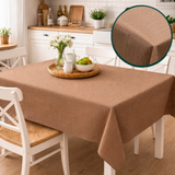 Tovagliato Joy 458 Effetto Lino Marrone Naturale – Tovaglia PVC Impermeabile Antimacchia 140 cm
