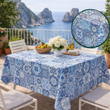 Tovagliato Luxor 274 Capri – Tovaglia Cerata PVC Maiolica Blu Impermeabile 140 cm