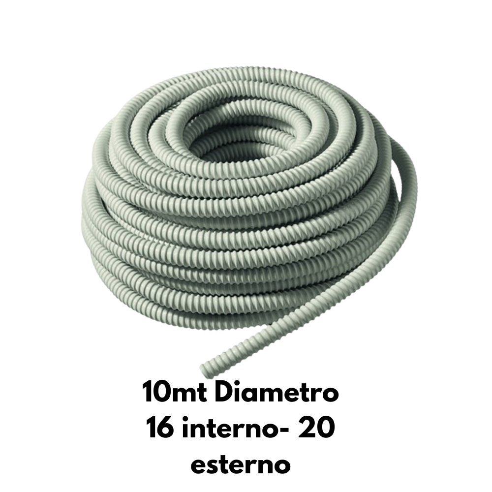 Kit tubo corrugato guaina flessibile 16 mm