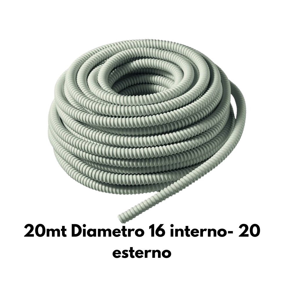 Kit tubo corrugato guaina flessibile 16 mm