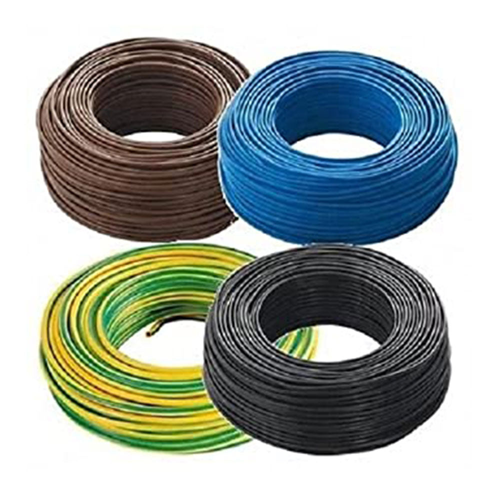 Kit 4 Matasse da 25 metri colore Marrone - Nero- Blu- Giallo Verde. Flessibile Cavo Elettrico Unipolare N07V-K Cavo 1x1,5 mm² Isolato Con PVC