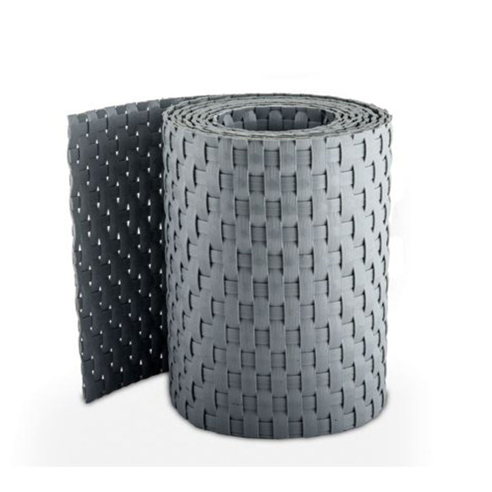 Recinzione Giardino, Strisce Frangivista in PE in Rattan, Protezione per Gli Sguardi Indiscreti, Polyrattan Pannelli per Recinzioni, (Rotolo 255 cm x 19 cm Grigio Chiaro)