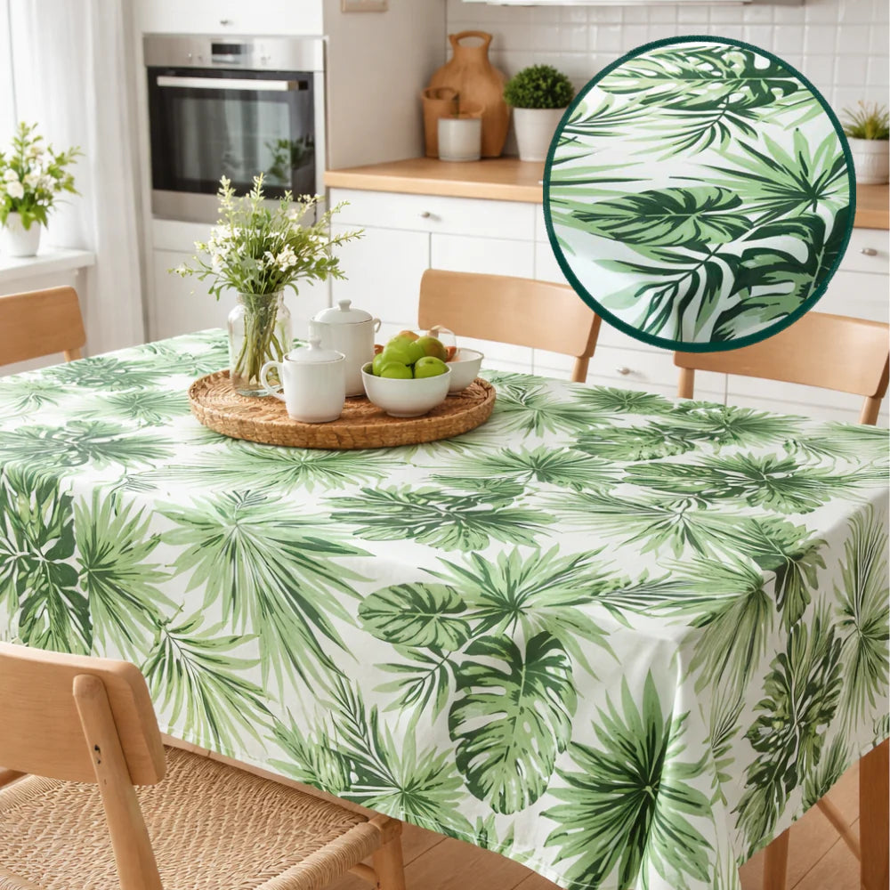 Tovagliato Dora 011 Jungle – Tovaglia Antimacchia Foglie Tropicali Palme Monstera 140 cm