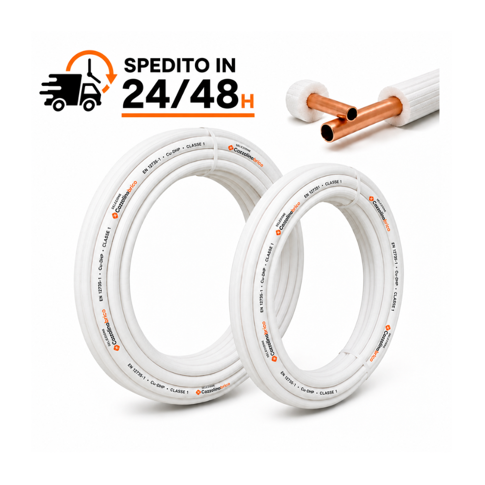 Kit tubi rame climatizzatore coppia 1/4 e 3/8 (varie lunghezze da 10 a 100 metri)