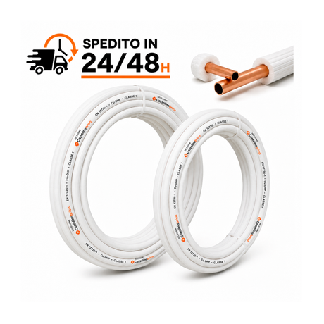 Kit tubi rame climatizzatore coppia 1/4 e 3/8 (varie lunghezze da 10 a 100 metri)