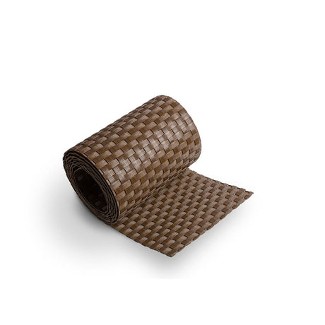 Recinzione Giardino, Strisce Frangivista in PE in Rattan, Protezione per Gli Sguardi Indiscreti, Polyrattan Pannelli per Recinzioni, (Rotolo 255 cm x 19 cm Marrone)