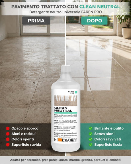 CLEAN NEUTRAL – Detergente Neutro Multiuso Senza Risciacquo (1 LT)