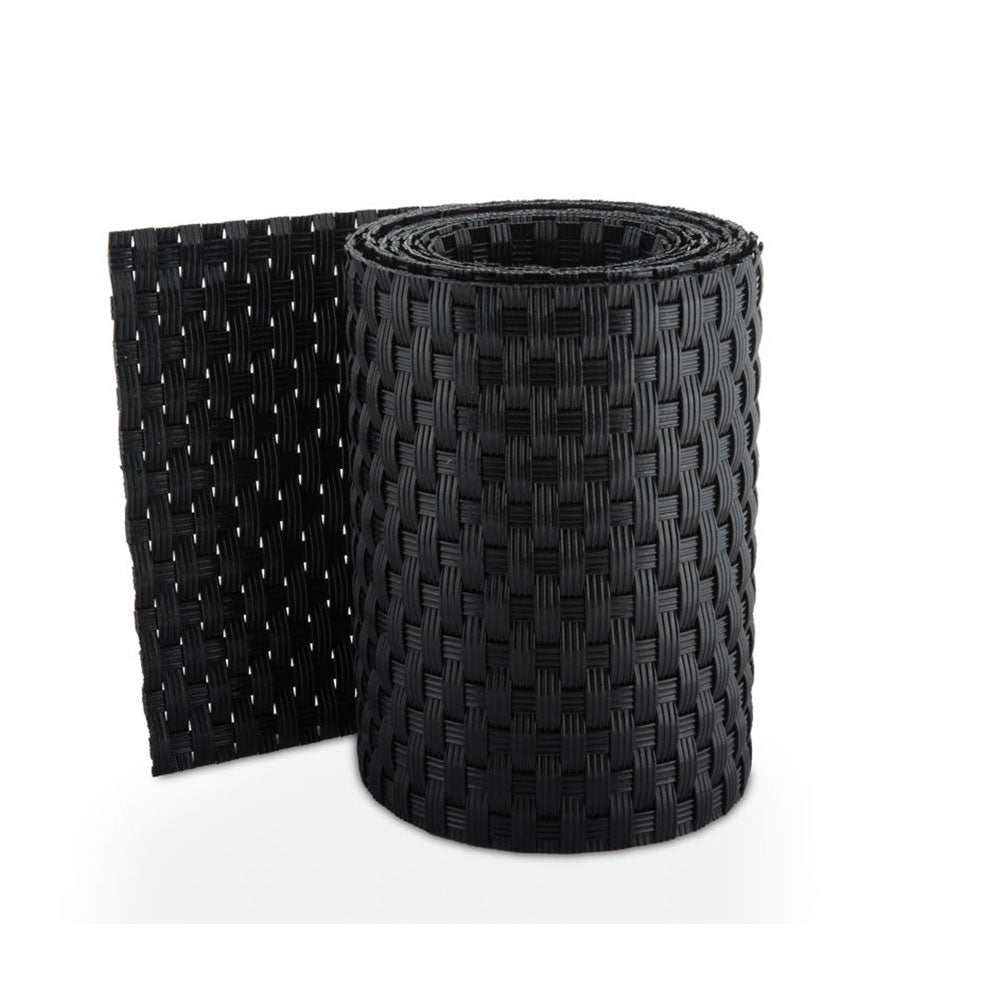 Cozzolinobrico Recinzione Giardino, Strisce Frangivista in PE in Rattan, Protezione per Gli Sguardi Indiscreti,Polyrattan Pannelli per Recinzioni,Rotolo 255 cm x 19 cm Nero