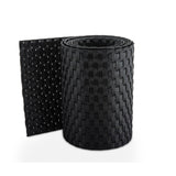 Cozzolinobrico Recinzione Giardino, Strisce Frangivista in PE in Rattan, Protezione per Gli Sguardi Indiscreti,Polyrattan Pannelli per Recinzioni,Rotolo 255 cm x 19 cm Nero