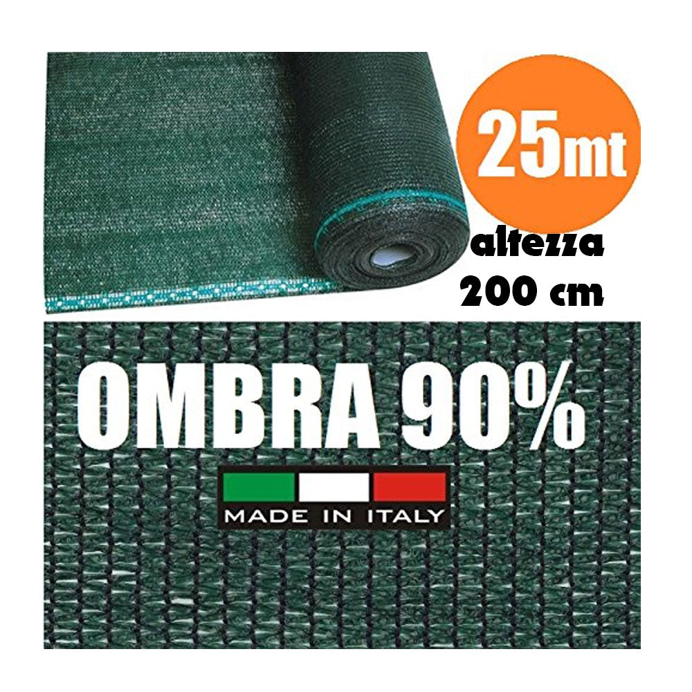 Rete Ombreggiante Frangivista Verde Rotolo 25 mt H 200 cm